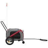 vidaXL Pet Bike Trailer Red and Black Oxford Fabric and Iron