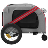 vidaXL Pet Bike Trailer Red and Black Oxford Fabric and Iron