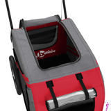 vidaXL Pet Bike Trailer Red and Black Oxford Fabric and Iron