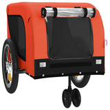 vidaXL Pet Bike Trailer Orange and Black Oxford Fabric and Iron