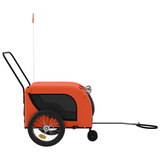 vidaXL Pet Bike Trailer Orange and Black Oxford Fabric and Iron