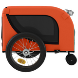 vidaXL Pet Bike Trailer Orange and Black Oxford Fabric and Iron