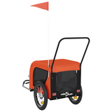 vidaXL Pet Bike Trailer Orange and Black Oxford Fabric and Iron