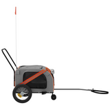 vidaXL Pet Bike Trailer Orange and Black Oxford Fabric and Iron - Comfortable and Convenient