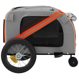 vidaXL Pet Bike Trailer Orange and Black Oxford Fabric and Iron - Comfortable and Convenient