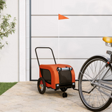 vidaXL Pet Bike Trailer Orange and Black - Sturdy and Comfortable