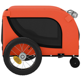 vidaXL Pet Bike Trailer Orange and Black - Sturdy and Comfortable