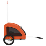 vidaXL Pet Bike Trailer Orange Oxford Fabric and Iron