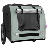 vidaXL Pet Bike Trailer Gray and Black Oxford Fabric&Iron