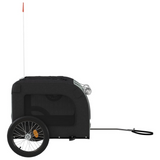 vidaXL Pet Bike Trailer Gray and Black Oxford Fabric&Iron