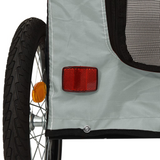 vidaXL Pet Bike Trailer Gray and Black Oxford Fabric&Iron