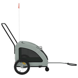 vidaXL Pet Bike Trailer Gray Oxford Fabric and Iron