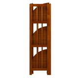 4-Shelf Corner Folding Bookcase-Honey Oak - WhatYouNeedSales