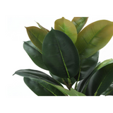 Artificial Plant, 40" Tall, Rubber Tree, Decorative, Green Leaves, Black Pot - WhatYouNeedSales