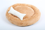 Cookie Pet Sherpa Fleece Washable Round Dog Cat Bed, 50 Cm, Mustard