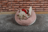 Cookie Pet Sherpa Fleece Washable Round Dog Cat Bed, 60 Cm, Light Powder