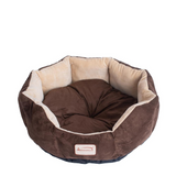 Armarkat Model C01HKF/MH Pet Bed with Polyfill in Beige & Mocha for Cats and Extra Small Dogs