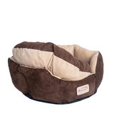 Armarkat Model C01HKF/MH Pet Bed with Polyfill in Beige & Mocha for Cats and Extra Small Dogs