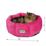 Armarkat Pet Bed Model C03CZ Pink - Luxe Velvet, Waterproof Base