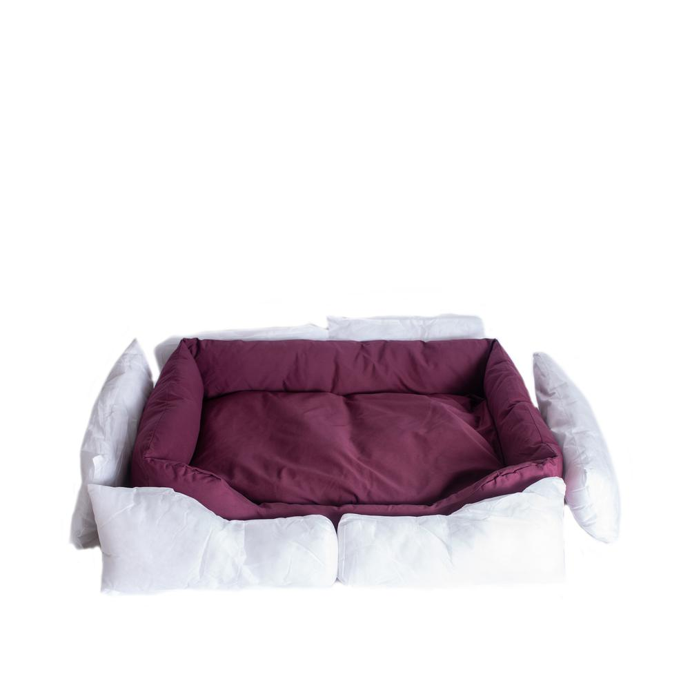 Armarkat D01FJH-X Extra Large Burgundy Bolstered Pet Bed - Waterproof, Machine Washable