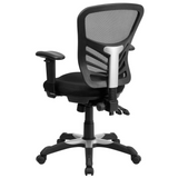 Mid-Back Black Mesh Multifunction Executive Swivel Ergonomic Office Chair with Adjustable Arms