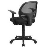 Mid-Back Black Mesh Swivel Ergonomic Task Office Chair with T-Arms - BIFMA Certified