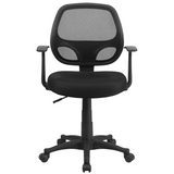 Mid-Back Black Mesh Swivel Ergonomic Task Office Chair with T-Arms - BIFMA Certified