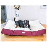 Armarkat Model M02HJH/MB-L Large Pet Bed Mat with Poly Fill Cushion in Ivory & Burgundy