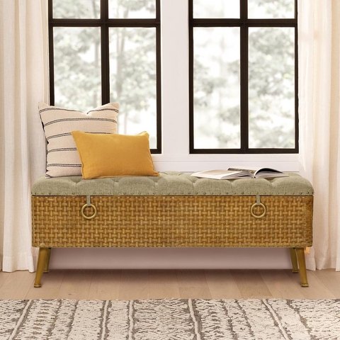 47.2-Inch Wide Upholstered Entry and Bedroom Bench with Hidden Storage - WhatYouNeedSales