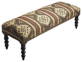 "48"" Brown Upholstered Wool Southwest Distressed Bench" - WhatYouNeedSales