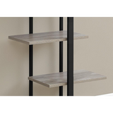 5 SHELF BOOKCASE - 60"H / DARK TAUPE / BLACK METAL - WhatYouNeedSales