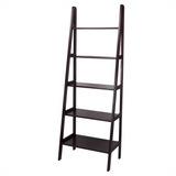 5-Shelf Ladder Bookcase-Espresso - WhatYouNeedSales