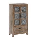 Rustic Farmhouse Wood and Metal Wardrobe Storage Cabinet