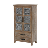 Rustic Farmhouse Wood and Metal Wardrobe Storage Cabinet