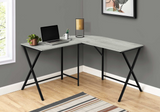 L-Shaped Corner Computer Desk, 55"L, with a Grey and Black Metal Frame - Ember Workspace - WhatYouNeedSales