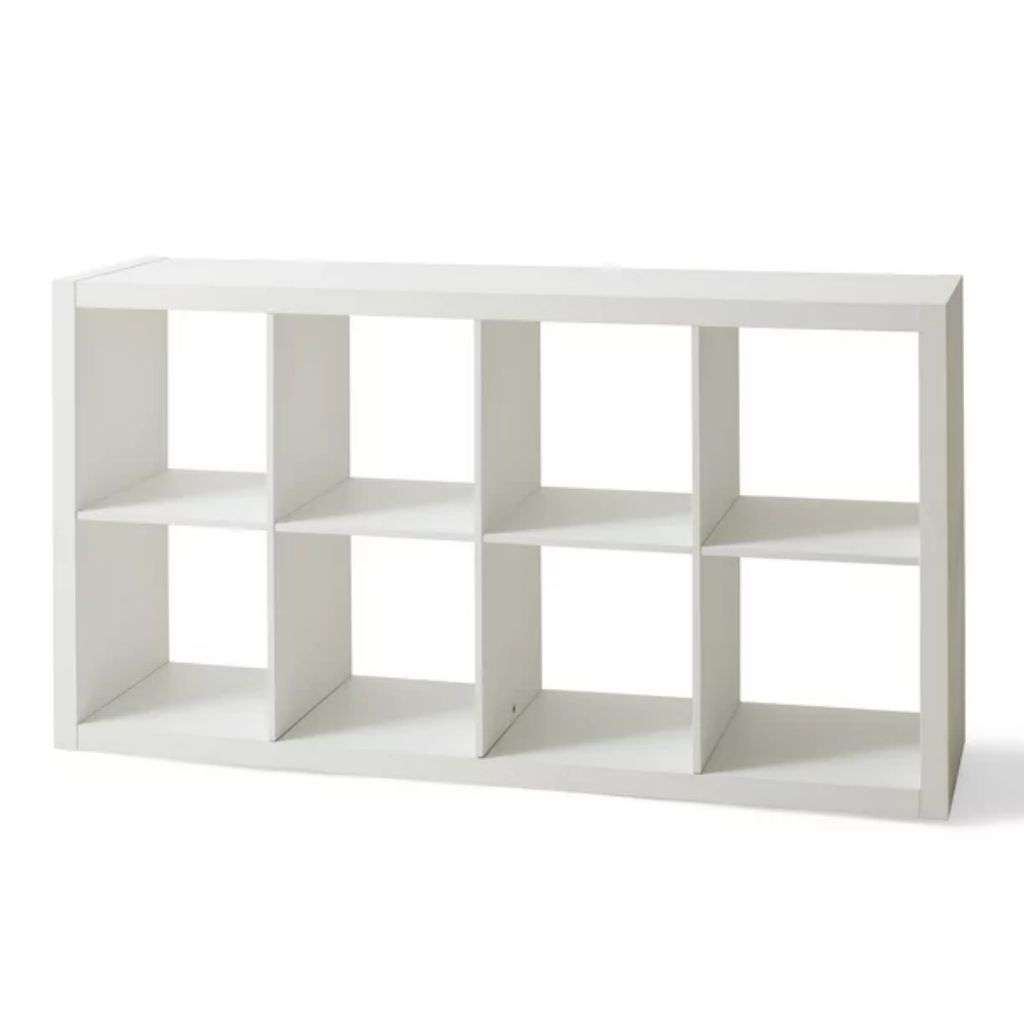 57" White Manufactured Wood Eight Tier Cube Bookcase - WhatYouNeedSales