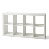 57" White Manufactured Wood Eight Tier Cube Bookcase - WhatYouNeedSales