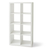 57" White Manufactured Wood Eight Tier Cube Bookcase - WhatYouNeedSales