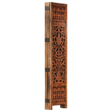 vidaXL Hand Carved 5-Panel Room Divider Brown 78.7"x65" Solid Mango Wood