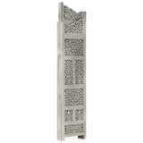 vidaXL Hand Carved 4-Panel Room Divider Gray 63"x65" Solid Mango Wood