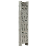 vidaXL Hand Carved 5-Panel Room Divider Gray 78.7"x65" Solid Mango Wood - Elegant and Functional Home Interior Accent