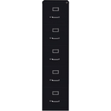 Lorell Commercial Grade Vertical File Cabinet - 5-Drawer - 15" x 26.5" x 61" - Heavy Duty, Security Lock, Ball-bearing Suspension - Black