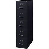 Lorell Commercial Grade Vertical File Cabinet - 5-Drawer - 15" x 26.5" x 61" - Heavy Duty, Security Lock, Ball-bearing Suspension - Black