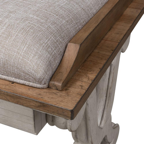 Vintage Bed Bench, White - Classic, Relaxed Style for Your Home