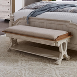 Vintage Bed Bench, White - Classic, Relaxed Style for Your Home