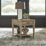 Devonshire Drawer End Table - Wire Brush Distressing, English Dovetail Drawer Construction, Full Extension Metal Glides