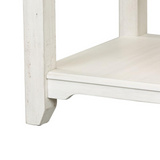 Summerville Cottage End Table - Two Tone Finish, Tapered Legs, Bottom Shelving