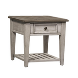 Heartland Drawer End Table, Antique White | Vintage Style with Classic Charm