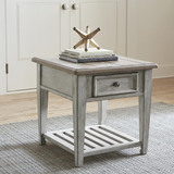 Heartland Drawer End Table, Antique White | Vintage Style with Classic Charm