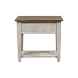 Heartland Drawer End Table, Antique White | Vintage Style with Classic Charm